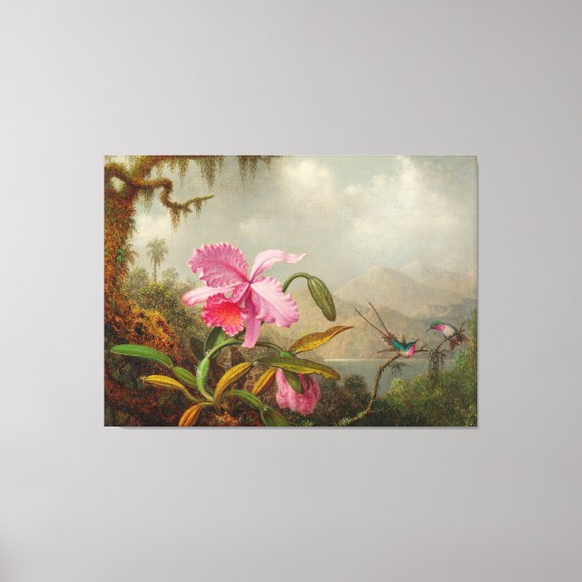 MARTIN J. HEADE Orchid and Hummingbirds (1875-90)  Canvas Print (Front)