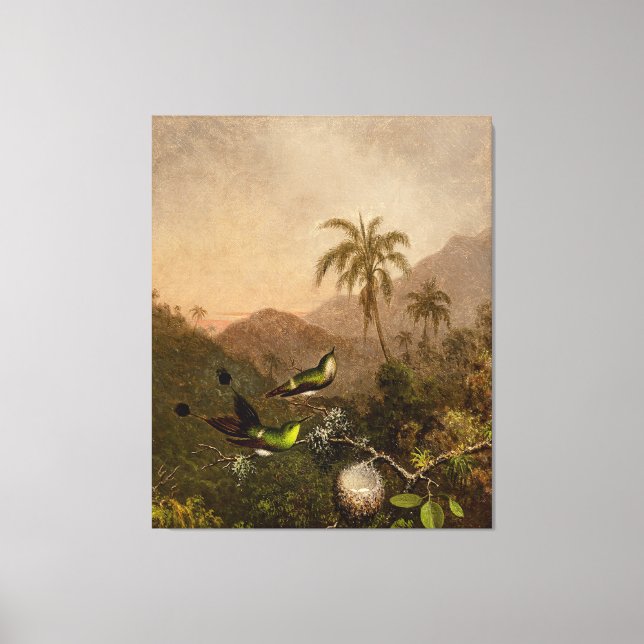 MARTIN J.HEADE - Two Green-Breasted Hummingbirds - Canvas Print (Front)