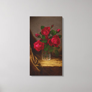 Martin Johnson Heade Jacqueminot Roses Canvas Print