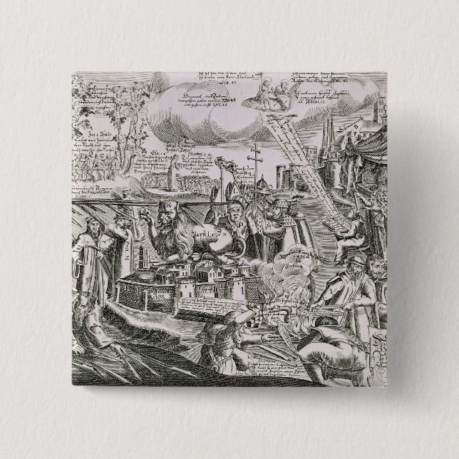 Martin Luther 2 Inch Square Button (Front)