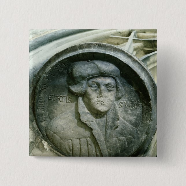 Martin Luther aged 57 with the Luther's Rose 2 Inch Square Button (Front)