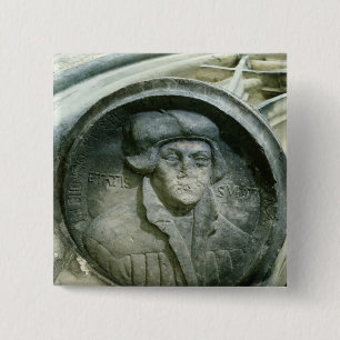 Martin Luther aged 57 with the Luther's Rose 2 Inch Square Button
