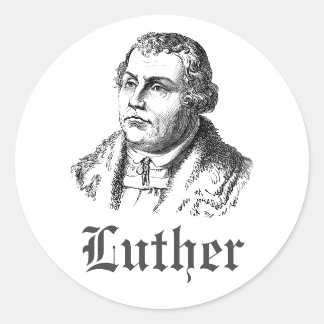 Martin Luther Classic Round Sticker (Front)