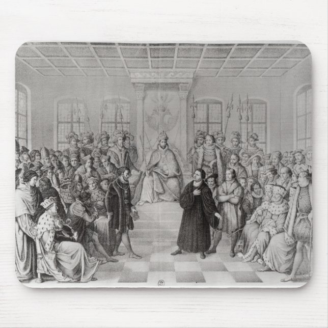 Martin Luther in front of Charles V Mouse Pad (Front)
