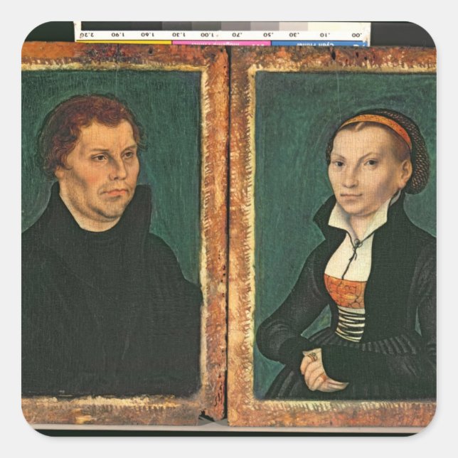 Martin Luther, Katharina von Bora, c.1526 Square Sticker (Front)