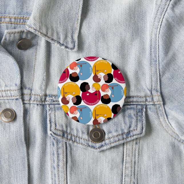 Martin Luther King day, equality & brotherhood 3 Inch Round Button (In Situ)