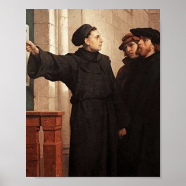 Martin Luther Nailing 95 Theses Poster (Front)