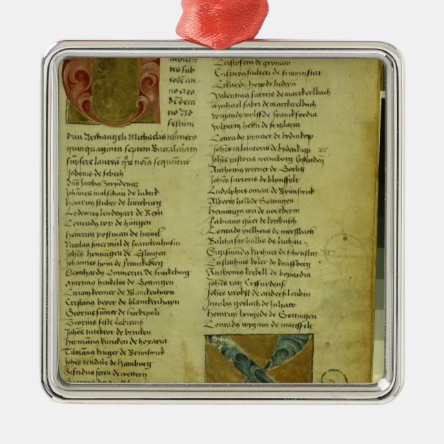 Martin Luther's enrolment sheet Metal Ornament (Front)