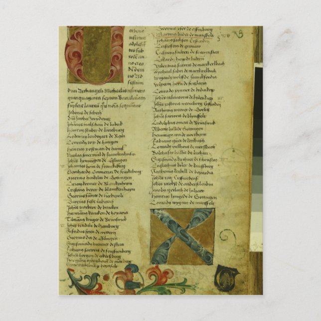 Martin Luther's enrolment sheet Postcard (Front)