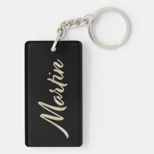 Martin Name whitegold key trailer Keychain
