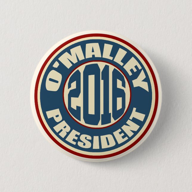 Martin O'Malley for President in 2016 2 Inch Round Button (Front)