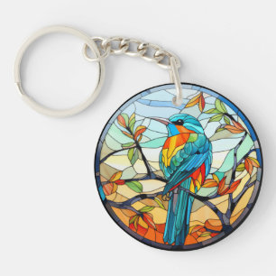 Martin-pêcheur en verre coloré doux