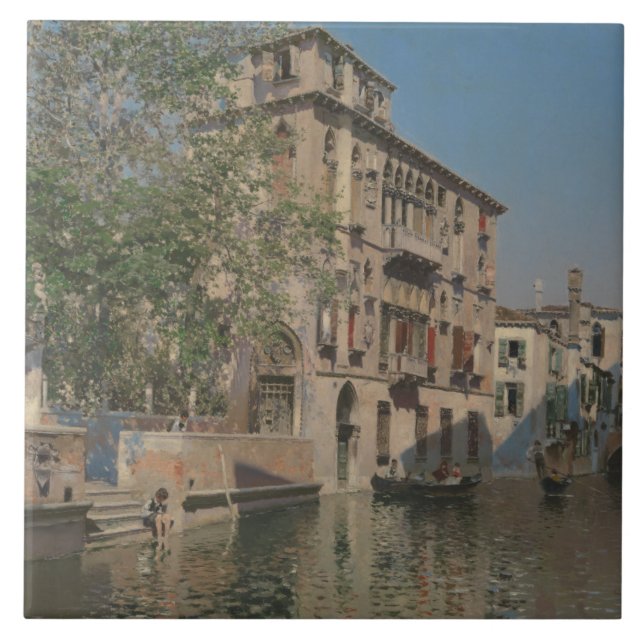 Martin Rico y Ortega - A Canal in Venice Tile (Front)