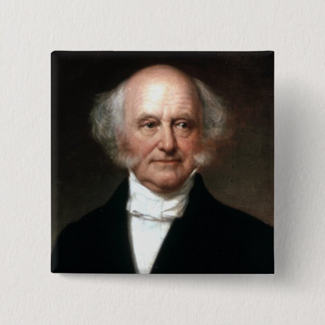 Martin Van Buren 2 Inch Square Button (Front)