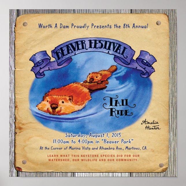 Martinez Beaver Festival Tail Ride Poster (Front)