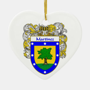 Martinez Coat of Arms/Family Crest Ceramic Ornament