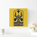 Martinez Cocktail Art Deco Square Wall Clock<br><div class="desc">Martinez Cocktail Art Deco. © Copyright HGIFY | HGI Stores Only. All Rights Reserved. Original Professional Art Work. Great as wall decor,  bar decor or as a gift.</div>