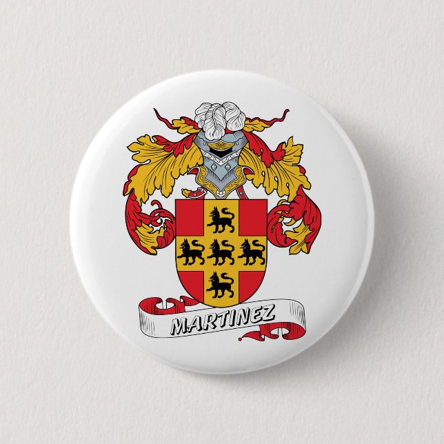 Martinez Family Crest 2 Inch Round Button (Front)