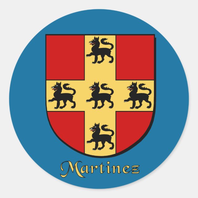 Martinez Family Shield Stickers (Front)