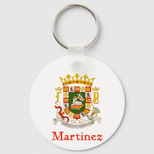 Martinez Shield of Puerto Rico Keychain
