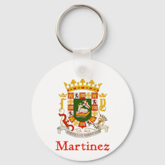 Martinez Shield of Puerto Rico Keychain