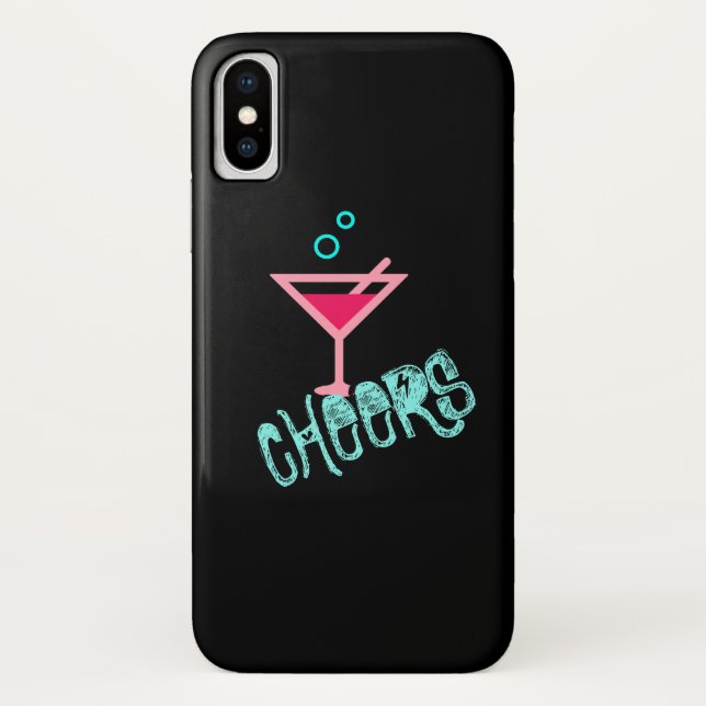 Martini - Alcohol Drink Pop Art, Pink & Turquoise Case-Mate iPhone Case (Back)