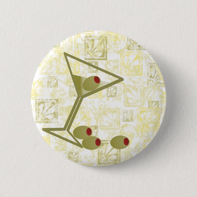 Martini and Olives 2 Inch Round Button (Front)