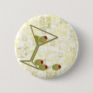 Martini and Olives 2 Inch Round Button
