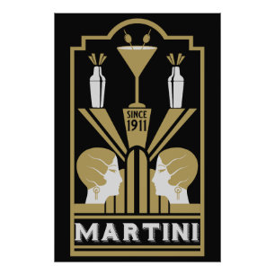 Martini Art Deco Art Photo Print