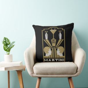 Martini Art Deco Art Throw Pillow