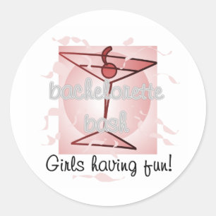 Martini Bachelorette Bash Tshirts and Gifts Classic Round Sticker