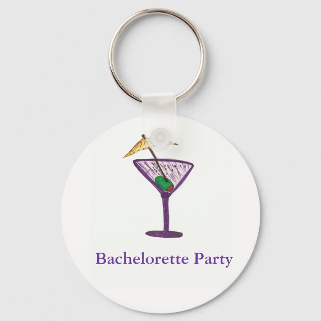 Martini Bachelorette Party Keychain (Front)