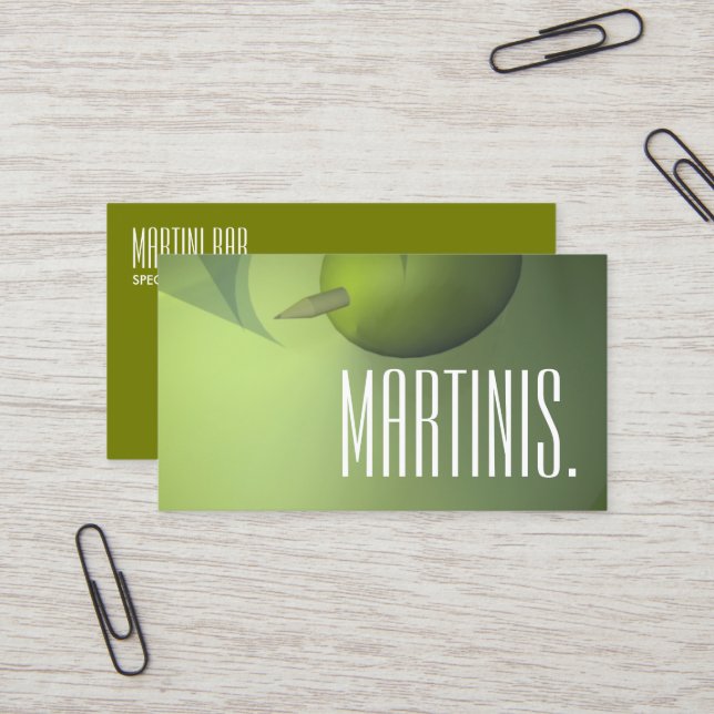 martini bar carte de visite (Devant/Arrière en situation)