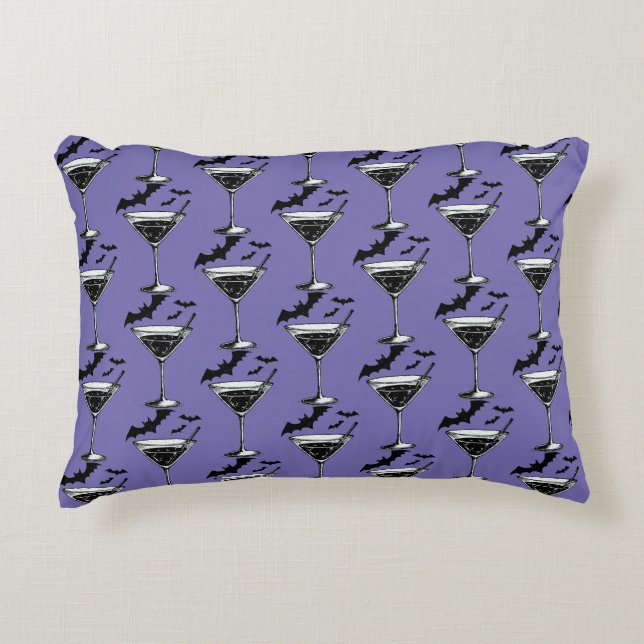 Martini Bats Accent Pillow (Front)