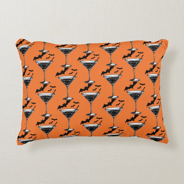 Martini Bats Accent Pillow (Front)