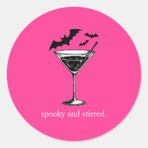 Martini Bats Classic Round Sticker