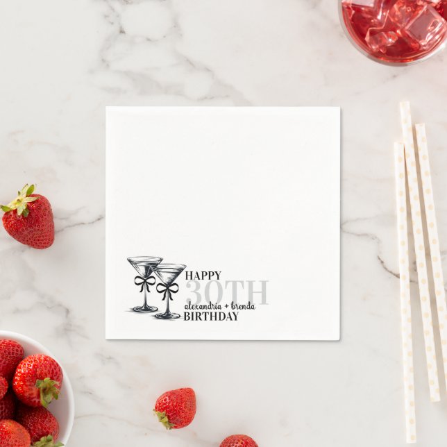 Martini Birthday Bows Napkin (Insitu)