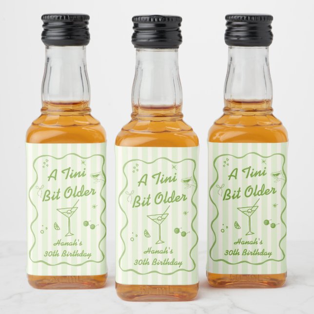 Martini Birthday Party Liquor Bottle Label (Bottles)