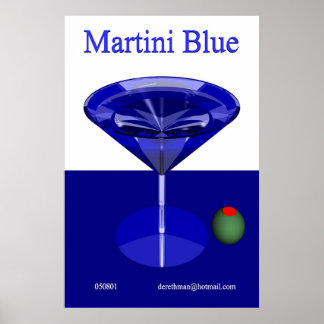 Martini Blue (print) Poster