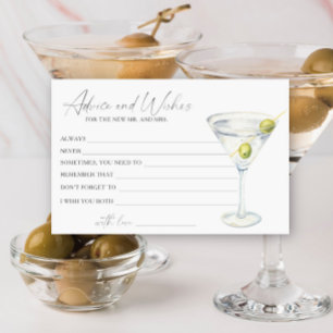 Martini Bridal Shower Advice and Wishes Stationery