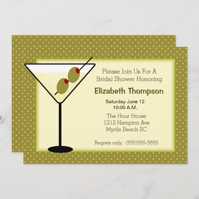 Martini  Bridal Shower Invitation (Front/Back)