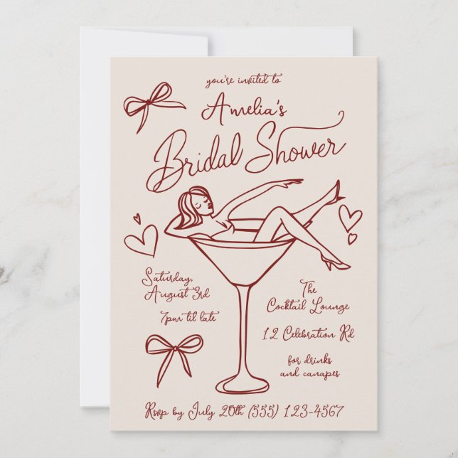 Martini Bridal Shower Invite (Front)