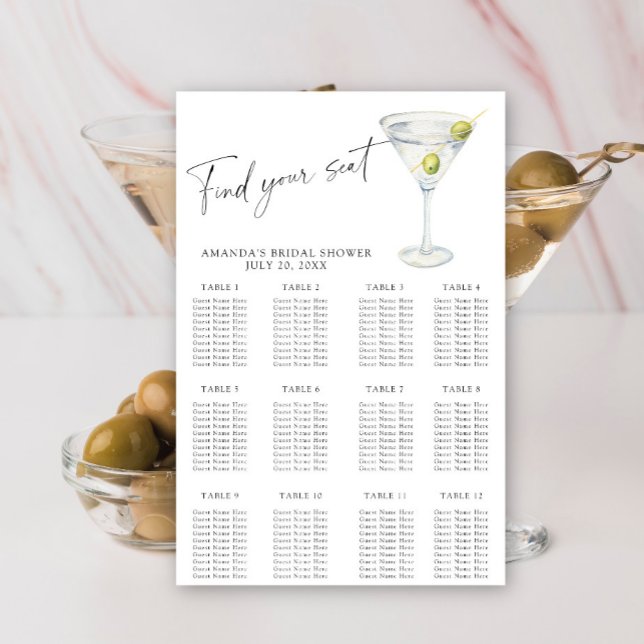 Martini Bridal shower seating chart (Creator Uploaded)