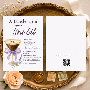 Martini Bride in a Tini Bit QR Code Bridal Shower Invitation