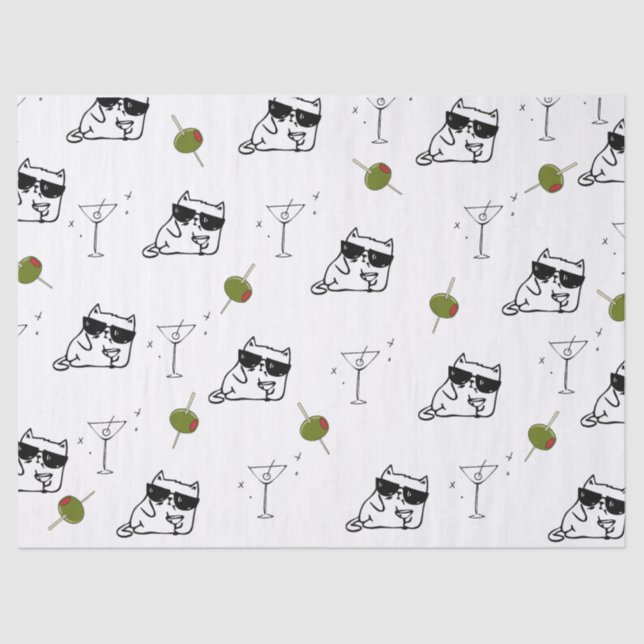 Martini Cat Tissue Paper (Front)
