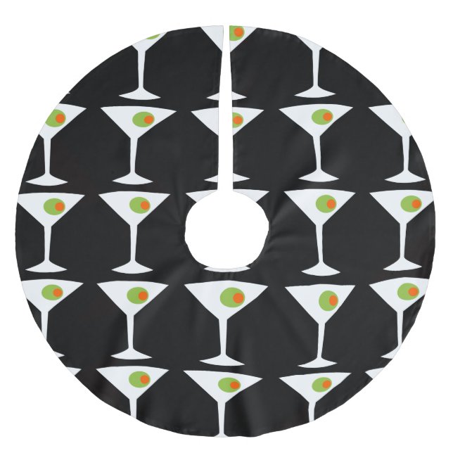 Martini Christmas Tree Skirt (black) (Front)