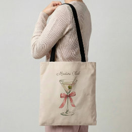 Martini Club Cocktail Tote Bag Funny Martini Lover