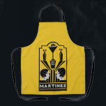 Martini Cocktail Art Deco Apron<br><div class="desc">Martini Cocktail Art Deco. © Copyright HGIFY | HGI Stores Only. All Rights Reserved. Original Professional Art Work. Great as wall decor,  bar decor or as a gift.</div>
