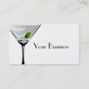 Martini Cocktail Business Card Platinum