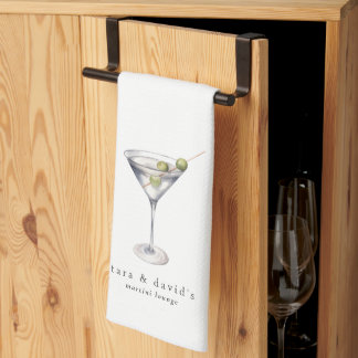 Martini Cocktail Lounge with Your Name Kitchen Towel